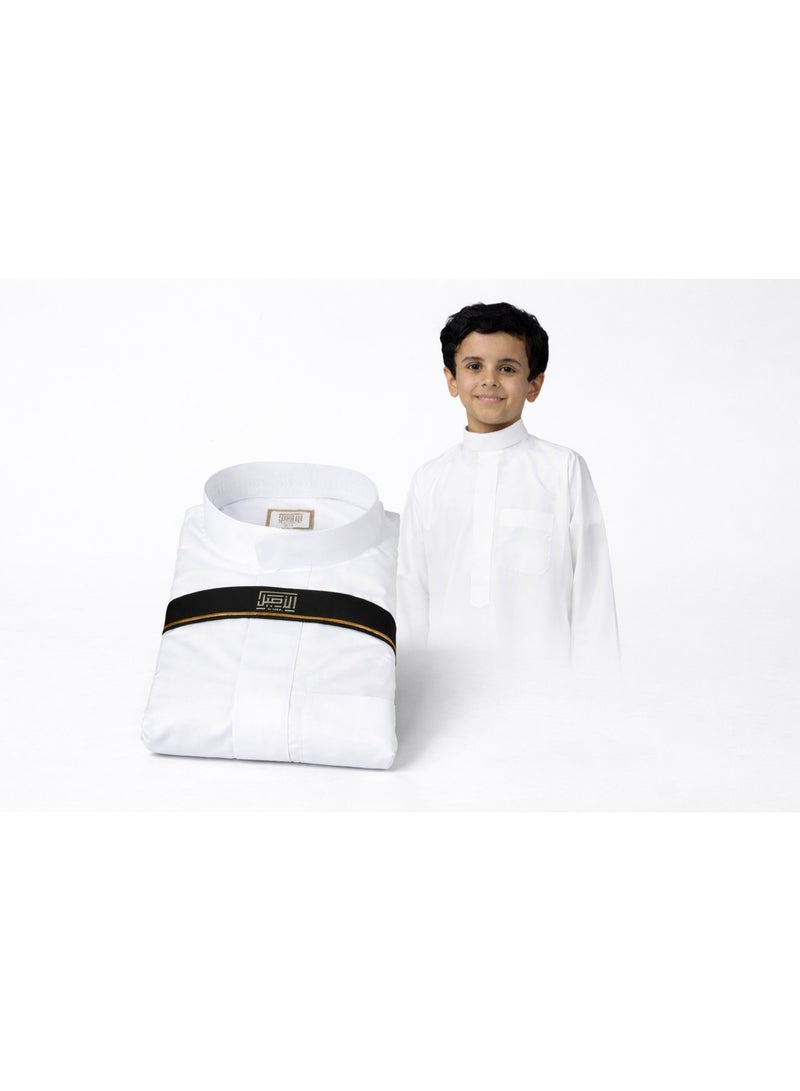 AlAseel Al-Aseel Boys' Thobe: Sahab (Plain) - Image 1